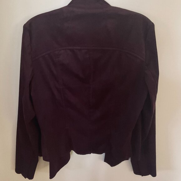 KUT from the KLOTH Women's "Tayanita" Faux Suede Draped Fitted Jacket EUC Size L - Picture 2 of 9